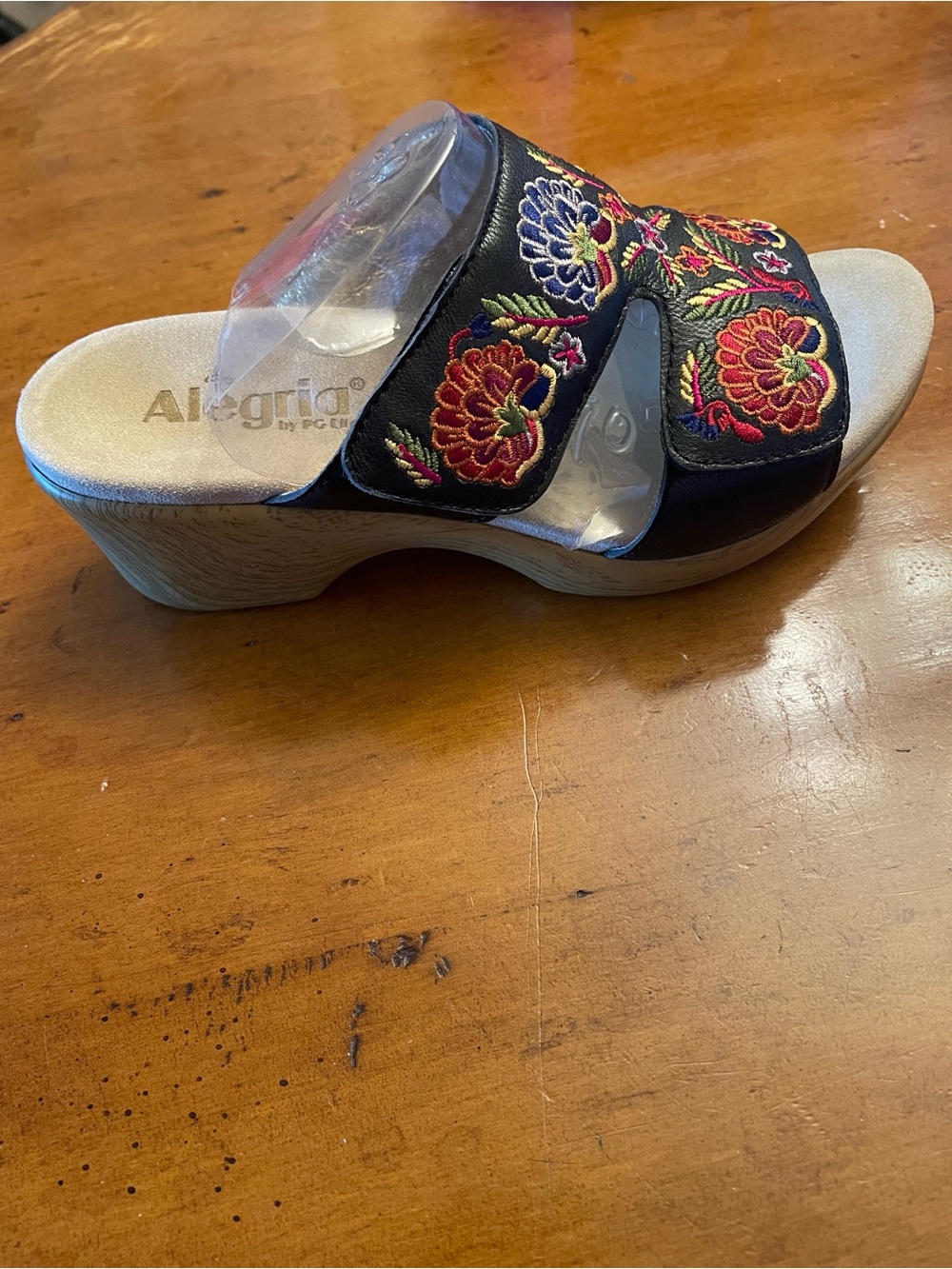 Alegria Black Embroidered Slide Clog - Women's Comfort Mule NIB